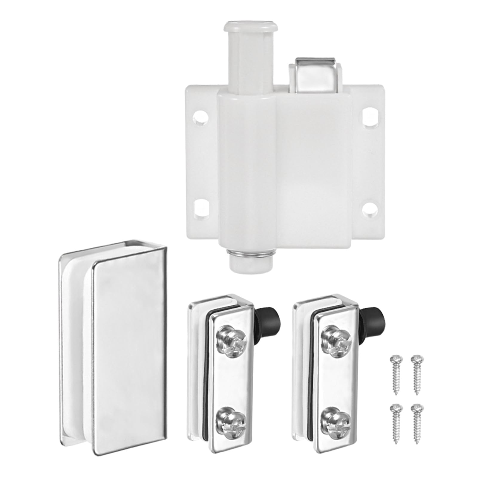 DTGN 46x45mm(LxW) Cabinets Magnets Latch - 1 Pack - Good for Kitchen Cupboard Drawer Furniture - Metal Magnetic Closure Closet Door Catch - White