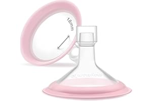 18mm Maymom MyFit Shields, Pano Series; Compatible with Medela Breast Pump- PersonalFit, Freestyle, Harmony, Maxi, Freestyle Flex Connector; Connect to Maymom Widemouth/Narrow Connector, 2pcs