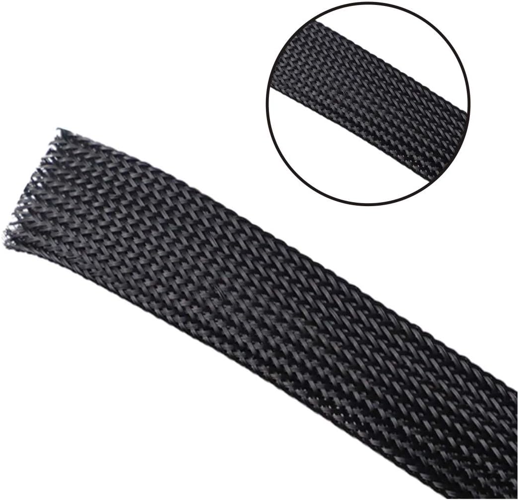 Braided Cable Sleeve 25ft-1/4 Inch Wire Loom Braided Sleeve Cable Management Sleeve