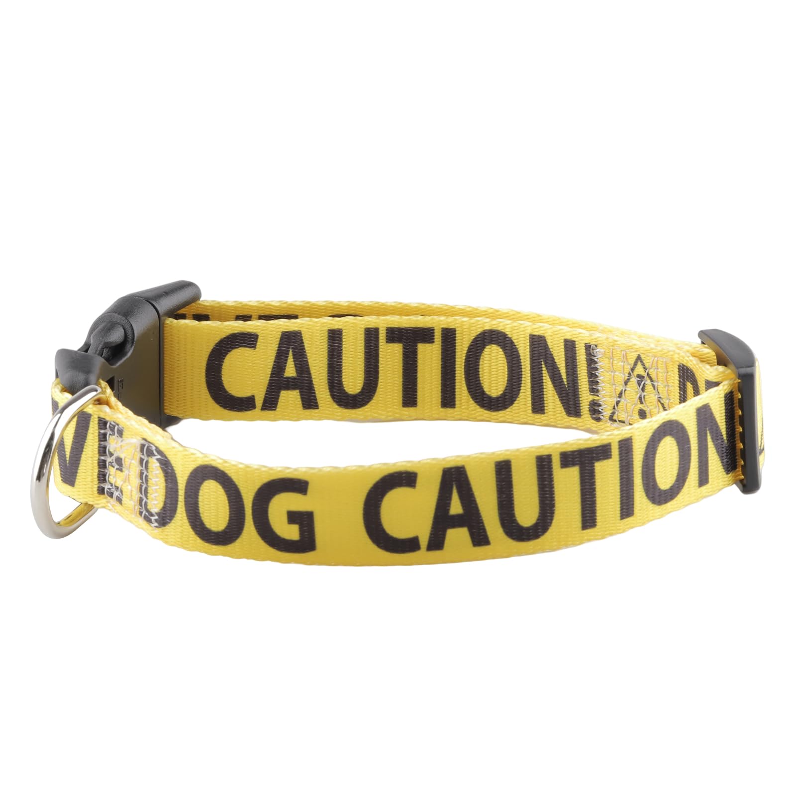 CENWA Dog Collar - Caution Reactive Dog - Yellow - Polyester - 30-47 cm (Neck), 2.5 cm (Width) - Unisex - Medium Breed