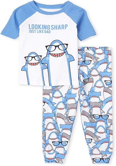 Amazon Com The Children S Place Boys Baby And Toddler Dad Shark Snug Fit Cotton Pajamas Clothing