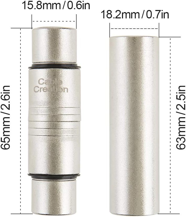 CableCreation [2-Pair] XLR Male to Male & XLR Female to Female 3PIN Adapter Connector Compatible Microphone,Mixer,Silver: Industrial & Scientific