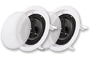 Acoustic Audio by Goldwood Surround 3-Way Design Home Speaker Set of 2 White (CSic63)