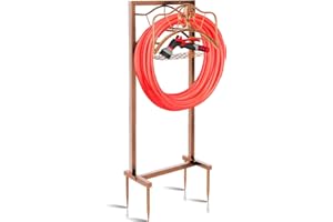 KFN Garden Hose Holder -Upgraded Hose Holder Holds 150ft Hose,Freestanding Heavy Duty Hose Hanger,Sturdy Hose Stand and Hose Storage Rack for Lawn & Yard,Gold