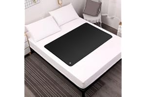 NIULAFR Grounding Mat for Bed, Earth Mat for Sleep, Conductive PU Leatherette Grounding, Enjoy Grounded Effect all time, 23.6 * 35.4in,15 Ft Grounding Cord Included, Queen