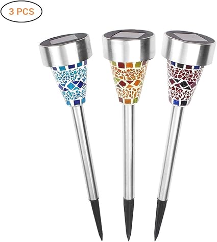 Surenhap Luces solares para jardín al aire libre - 3 piezas de mosaico