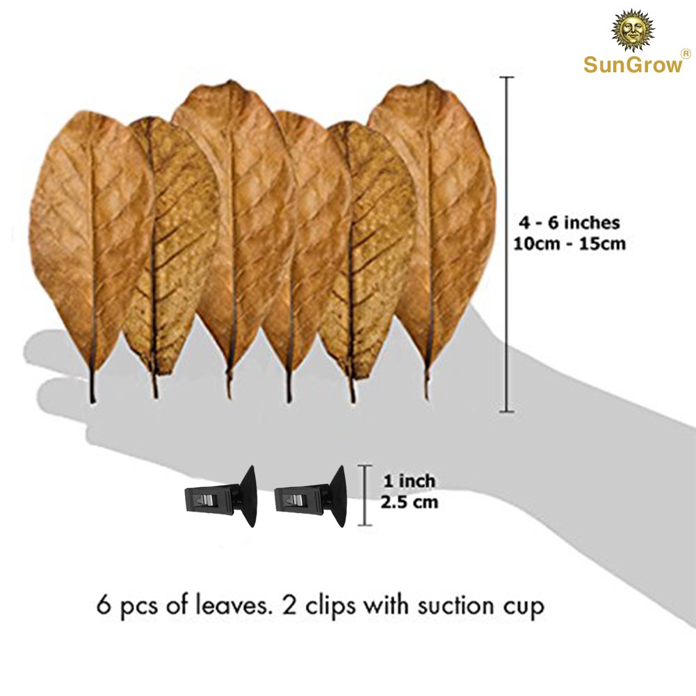 Betta Bed Kit (6 Beds + 2 Suction Cups) by Sungrow - Non-plastic, BPA-Free Hammock - Natural, Organic, Comfortable Rest Area for Fish Aquarium - Improves health by Simulating Betta\'s Natural Habitat