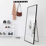 Beauty4U Full Length Mirror 140x40cm Black Aluminum Frame Free Standing view 2