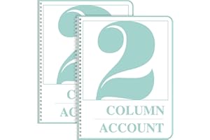 Sayglossy 2 Pack Ledger Books Columnar Log Books Accounting Notebook for Business Bookkeeping, 100 Pages, 8.5 x 11 Inch, Wire-O(2 Column)