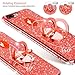 OCYCLONE Cute Glitter Case with Ring Compatible with iPhone 8 Plus 7 Plus for Women Girl, Red