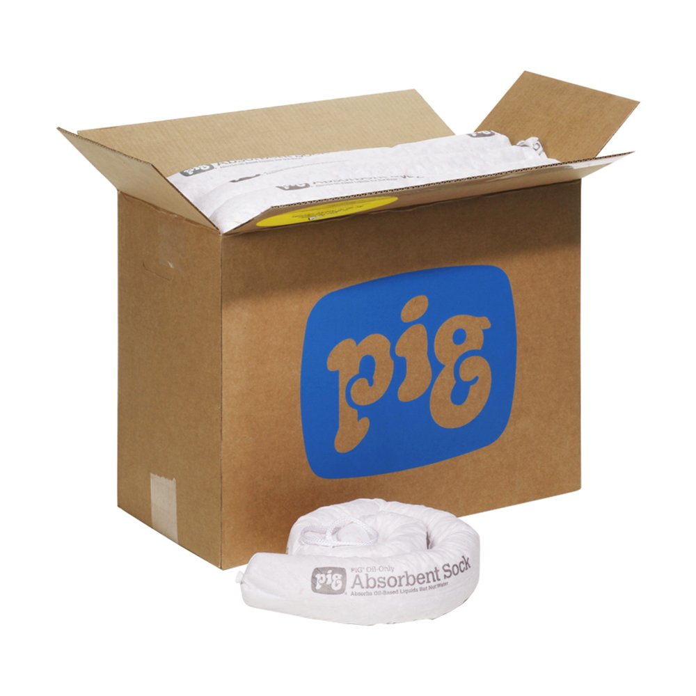 New Pig Oil Absorbent Sock | Keep Your Workspace Clean and Dry | Oil-Only Absorbent Repels Water | Absorbs Up to 1 Gallon of Liquid per Sock | 12 Socks per Pack | SKM210: Industrial & Scientific