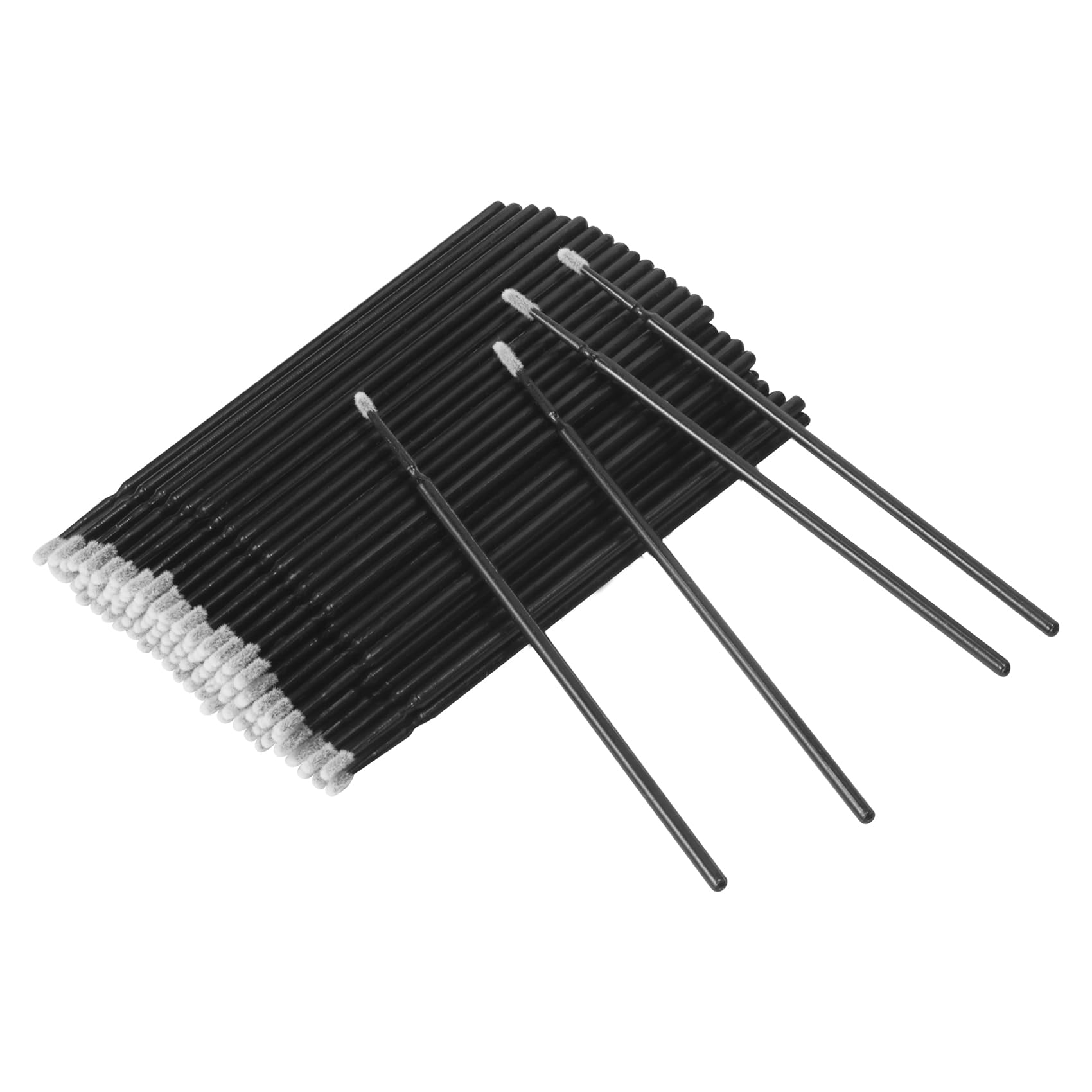 Anhua Micro Applicator 200 PCS, Bendable Head Micropore Brush, Soft Microfibre for Eyelash Extensions, Eyeliner Cleaning, Nail Art & Makeup Application | Black