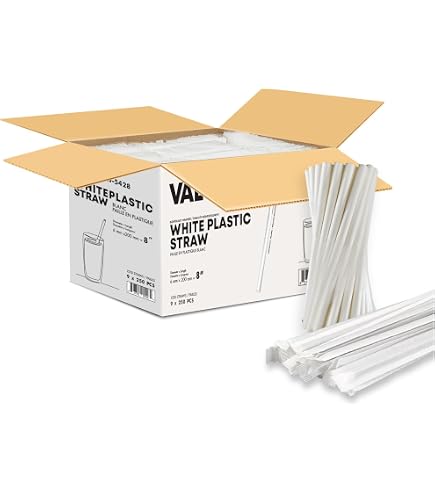 Tomnk 300pcs 10.3 Inches Disposable Drinking Straws Plast