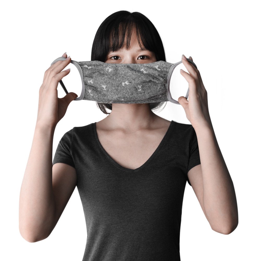 NKTM 4 Pack Unisex Cotton Mask Anti-dust Washable Reusable Mouth-muffle Windproof Protective Face Respirator for Winter One Size Fits Most