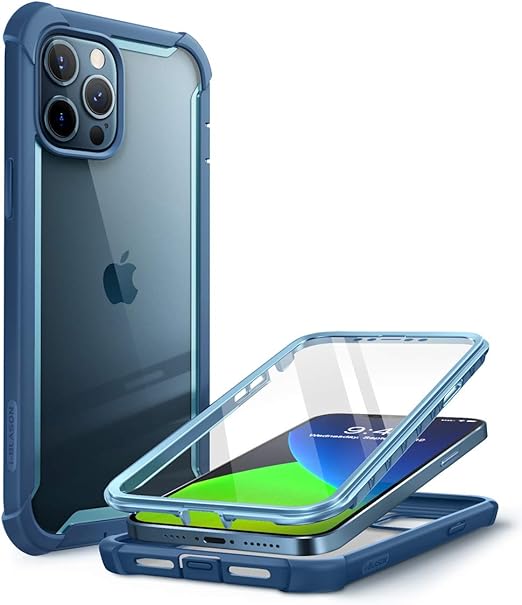 I Blason Ares Case For Iphone 12 Pro Max 6 7 Inch Release Dual Layer Rugged Clear Bumper Case With Built In Screen Protector Blue Amazon Co Uk Electronics