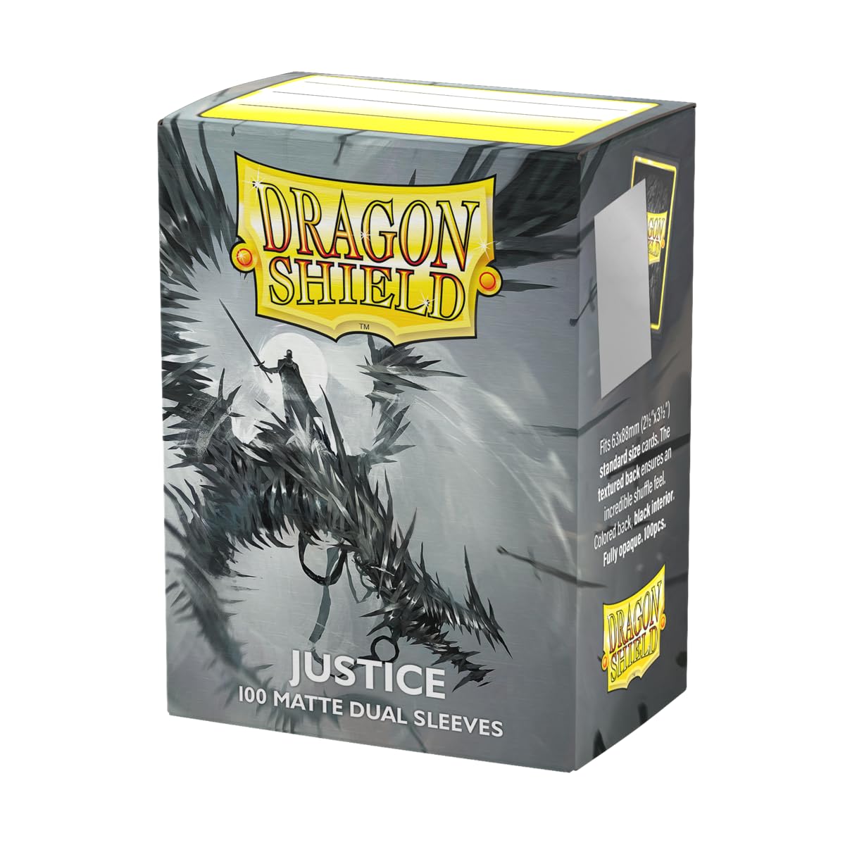 Dragon Shield | Matte Dual Standard Size Card Sleeves | 100 CT - Smooth & Tough Premium TCG Sleeves - Compatible with Pokemon, Flesh & Blood, One Piece & Magic The Gathering | Justice