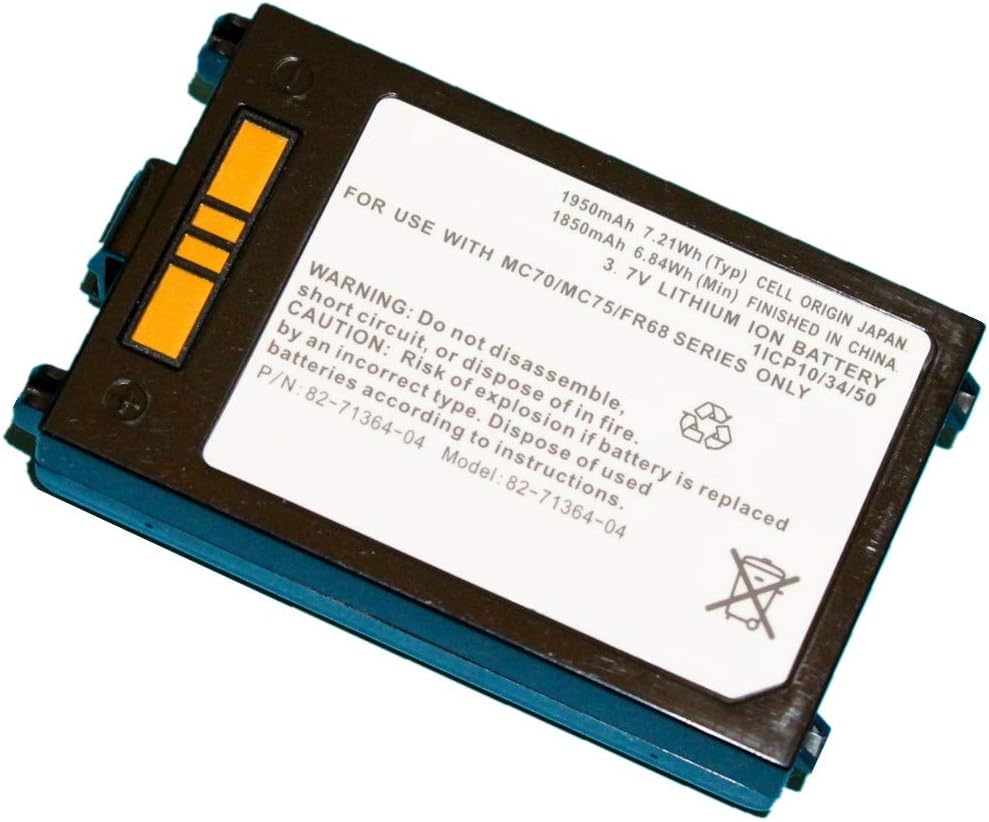 WXKJSHOP Replacement MC75 1950mAh Battery Compatible With 82-71364-05 MC70 MC75 FR68 FR6000 Symbol MC7090 MC7004 MC75 MC7506 MC7596 82-71364-03 82-71364-01 3.7V