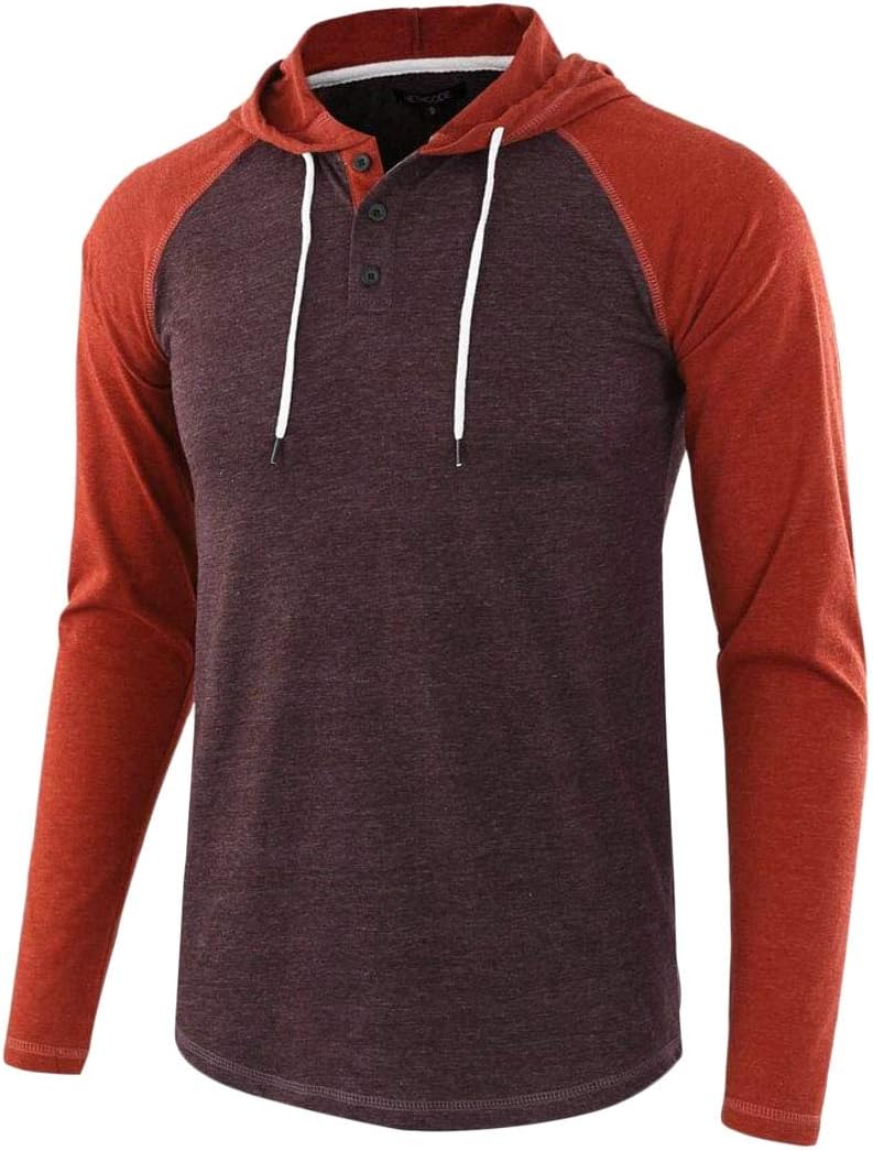 dahuo Men's Hoodie Sweatshirt Casual Slim Fit Long Sleeve Lightweight Pullover