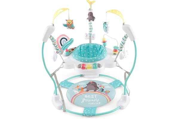 BABY JOY Baby Activity Center, Infant Jumpers and Bouncers with Music Lights Sounds, 360° Rotating Seat and 3 Adjustable Heig