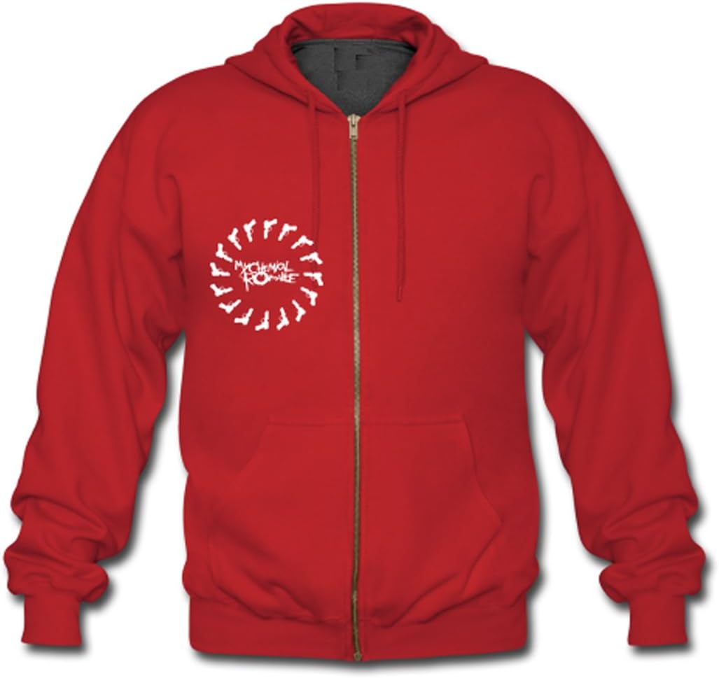 Yueasf My Chemical Romance Men's Gildan Full-Zip Hooded Sweatshirt Red S
