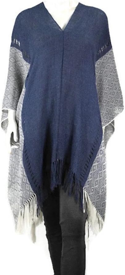 Shupaca Rustic Woven - Baby Alpaca Shawl - Ivory/Azul