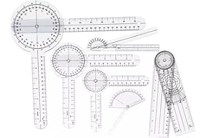6Pcs Goniometer Set for Physical Therapy - 6/8/12 Inch (15/20/30cm) Medical Protractor with Clear Scale, 360° Angle Measureme