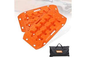OULEME Recovery Traction Boards, Off-road Track Traction Mats for Sand, Mud, and Snow - 4WD RV Truck Jeep SUV Traction Pads with Carry Bag (Orange)