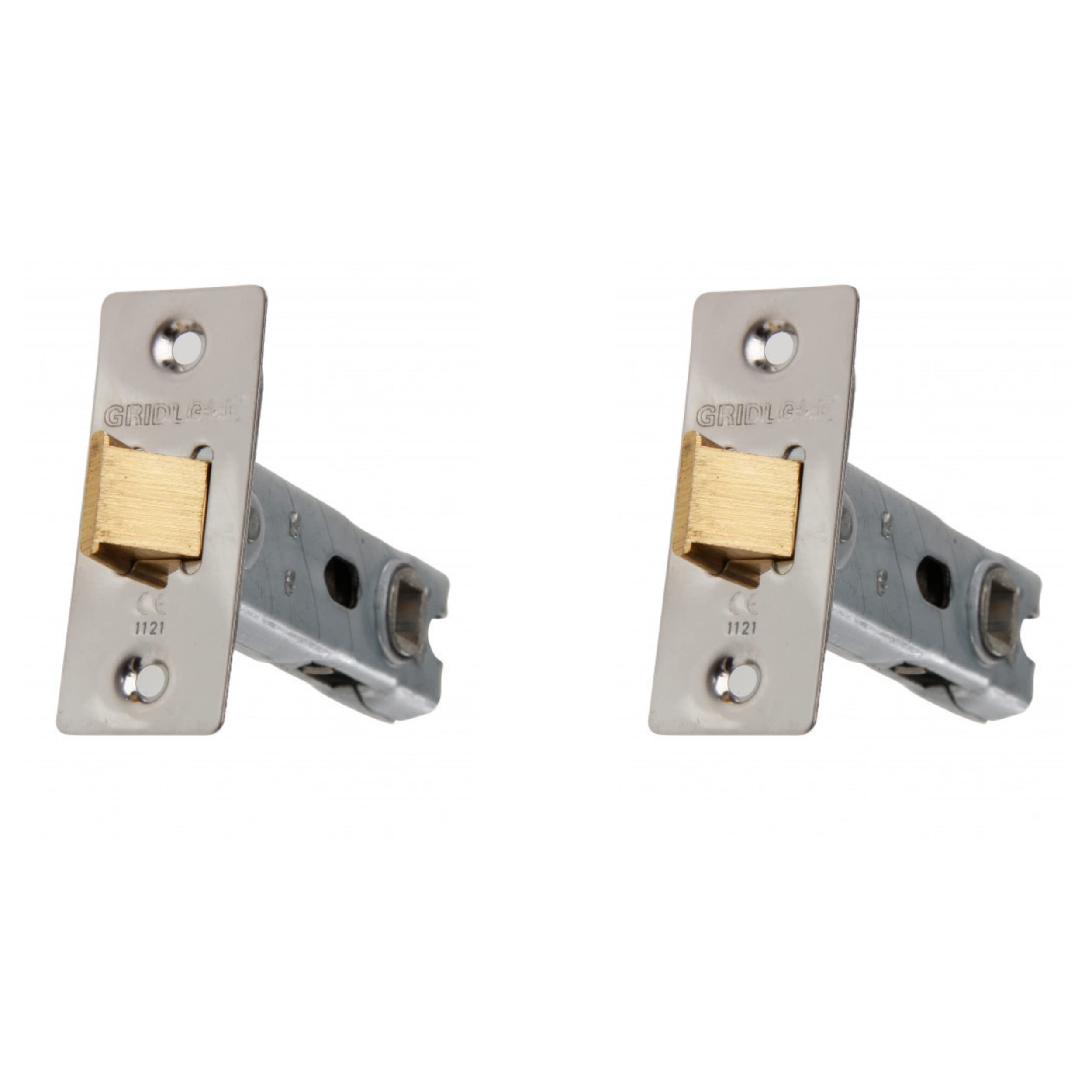 UAP 65mm Tubular Door Latch with Square Corners - 2-Pack Stainless Steel Internal Door Lock Set with Strike Plate & Fittings for Home, Office & Commercial Use (2 Pack, 65mm, Satin Stainless)