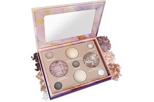 BOTAGUS Baked Makeup Palette, Full Size 4-in-1 Face & Eye Compact with Bronzer, Blush, 2 Highlighters & 5 Eyeshadows, Highly Pigmented& Long-Wearing Formulas Travel-Friendly Beauty Essential