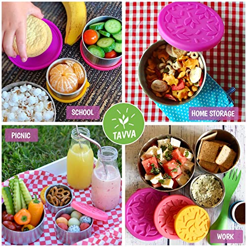 TAVVA Stainless Steel Snack Containers for Kids Leak Proof Lunch