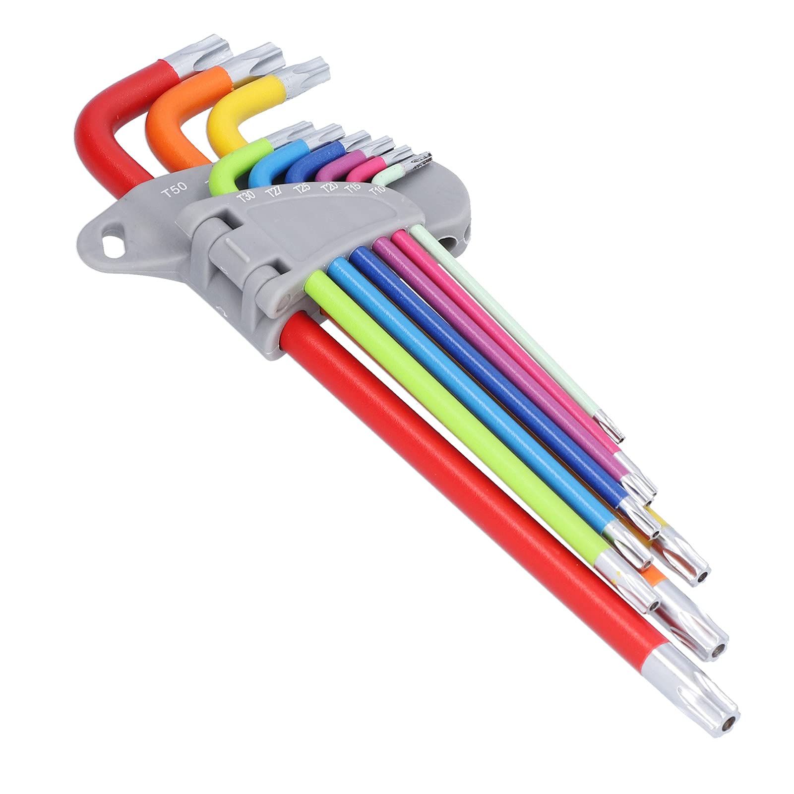 9PCS Allen Key Set, Allen Hex Key Set Star Allen Key Set Torx Key Set, Colour Coded Long Allen Key Set Torx L-Key Set Chrome Vanadium Steel Torx Star Keys for Bike, Motorcycle, Maintenance