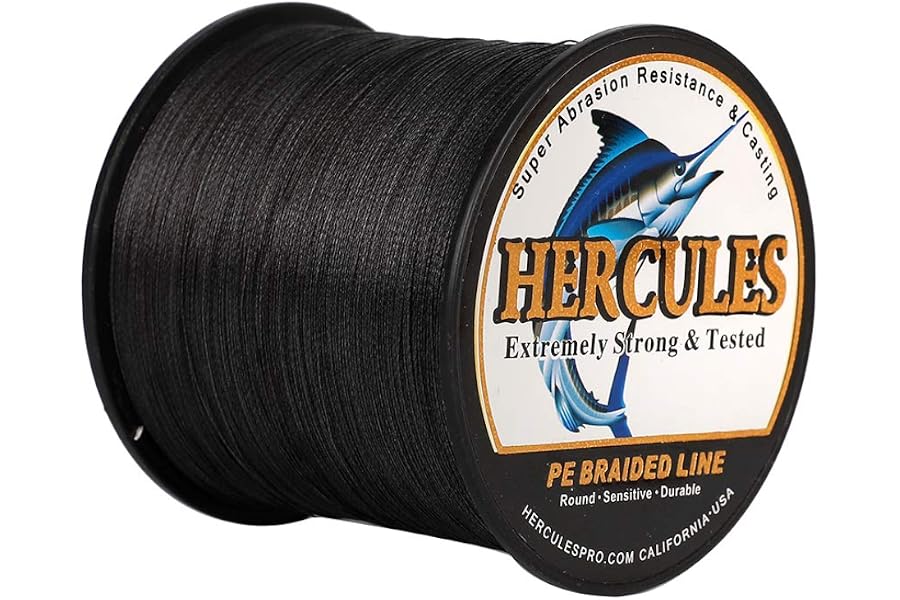 HERCULES Cost-Effective Super Strong 4 Strands Braided Fishing Line 6LB to 100LB Test for Salt-Water, 109/328 / 547/1094 Yards (100M / 300M / 500M / 1000M), Diam# 0.08MM - 0.55MM, Hi-Grade