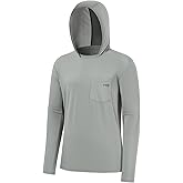 BASSDASH Men’s UPF 50+ Fishing Hoodie Shirts with Chest Pocket Lightweight UV Sun Protection Long Sleeve Hiking Sports FS34M