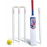 Bratla Complete Wooden Cricket Kit &ndash; Training Cricket Set with Bat, Tennis Ball, Stumps, Bail &amp; Carry Bag &ndash; Available in Youth and Adult Sizes