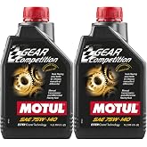 Motul Gear Competition 75W-140 Synthetic Gear Oil &ndash; Ester Core&reg; Racing Formula, Limited Slip (LS) Differential &amp; Manual Transmission Fluid, Extreme Pressure Protection, 1 Liter (Pack of 2)