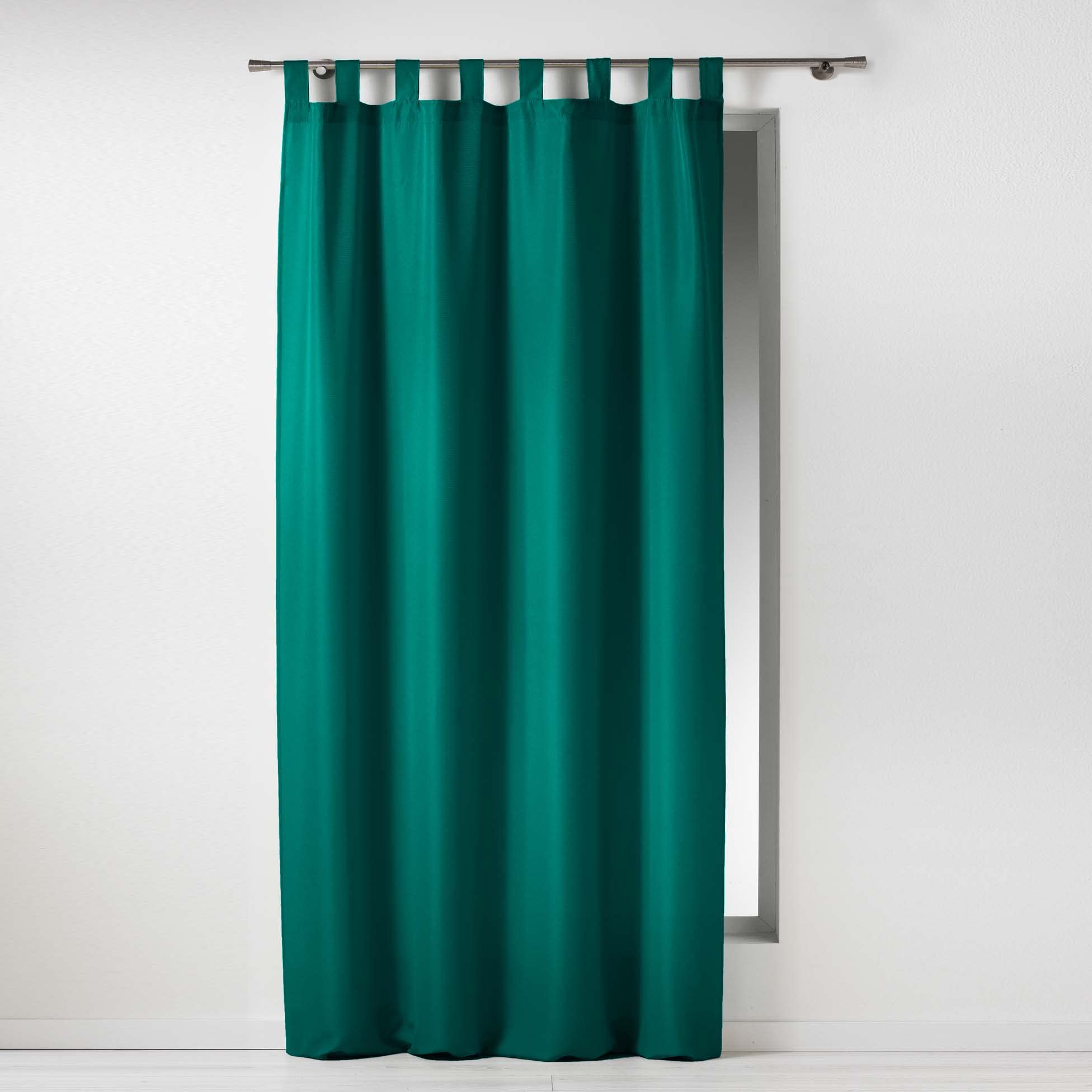 Douceur d'Intérieur, Curtain with loops (140 x 260 cm) Essentiel Emerald, Polyester