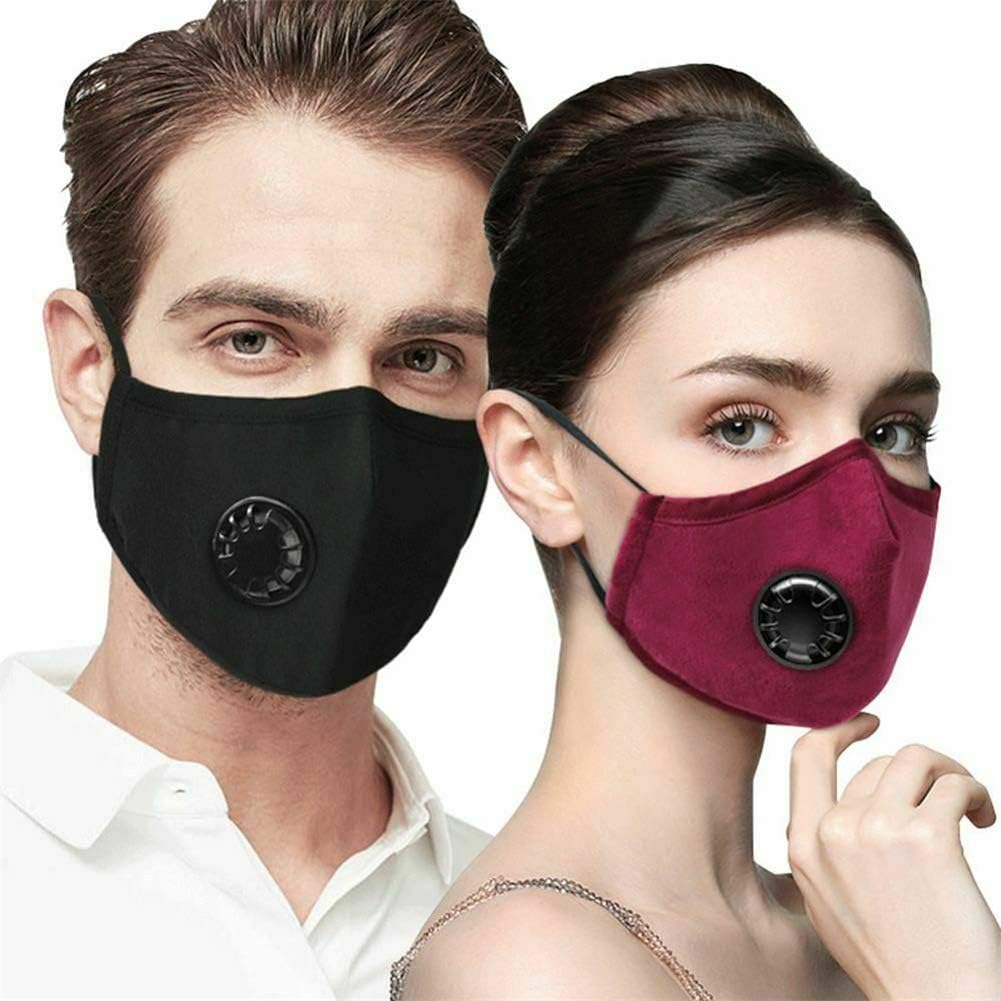 Mascarilla Facial Anti-contaminación N95 reutilizable lavable para Mujeres y Hombres con respirador y 2 filtros (Azul)
