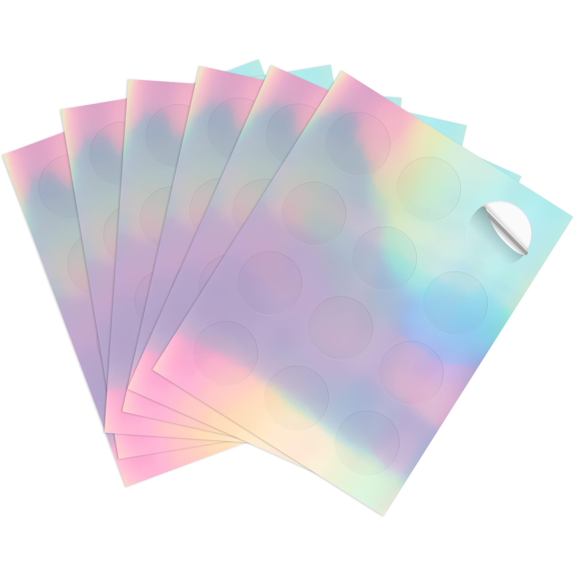 Photo 1 of Koala Holographic Round Labels 2 Inch - Waterproof Printable Circles for Inkjet and Laser Printers, 240 Rainbow Stickers for Logos, Jars