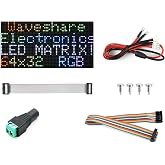 waveshare RGB Full-Color LED Matrix Panel, 2.5mm Pitch, 64×32 Pixels, Adjustable Brightness, Compatible with Raspberry Pi 5/4