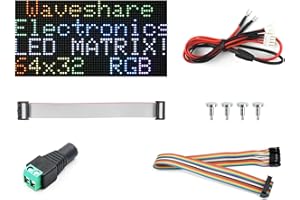 waveshare RGB Full-Color LED Matrix Panel, 2.5mm Pitch, 64×32 Pixels, Adjustable Brightness, Compatible with Raspberry Pi 5/4B/3B/Zero/Zero W/Zero 2W/Pico/Pico W/Pico WH