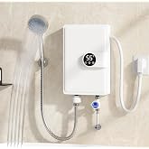 Tankless Electric Water Heater Fast Heating 86-131℉ Thermostat Function Shower Kitchen Instant Heating Water Heater