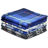 Zenssia Pure Cotton Men's Soft Handkerchiefs Assorted Color Pack of 6 Gift Set