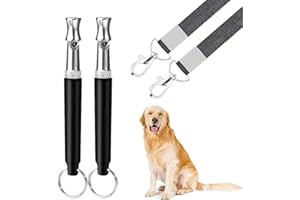 MASTERPLUG Dog Whistle, 2 Pack Ultrasonic Dog Whistle to Stop Barking for Dogs, Professional Recall Dog Training Whistles, Adjustable Ultrasonic Silent Dog Whistle to Stop Barking Control Devices, with Lanyard