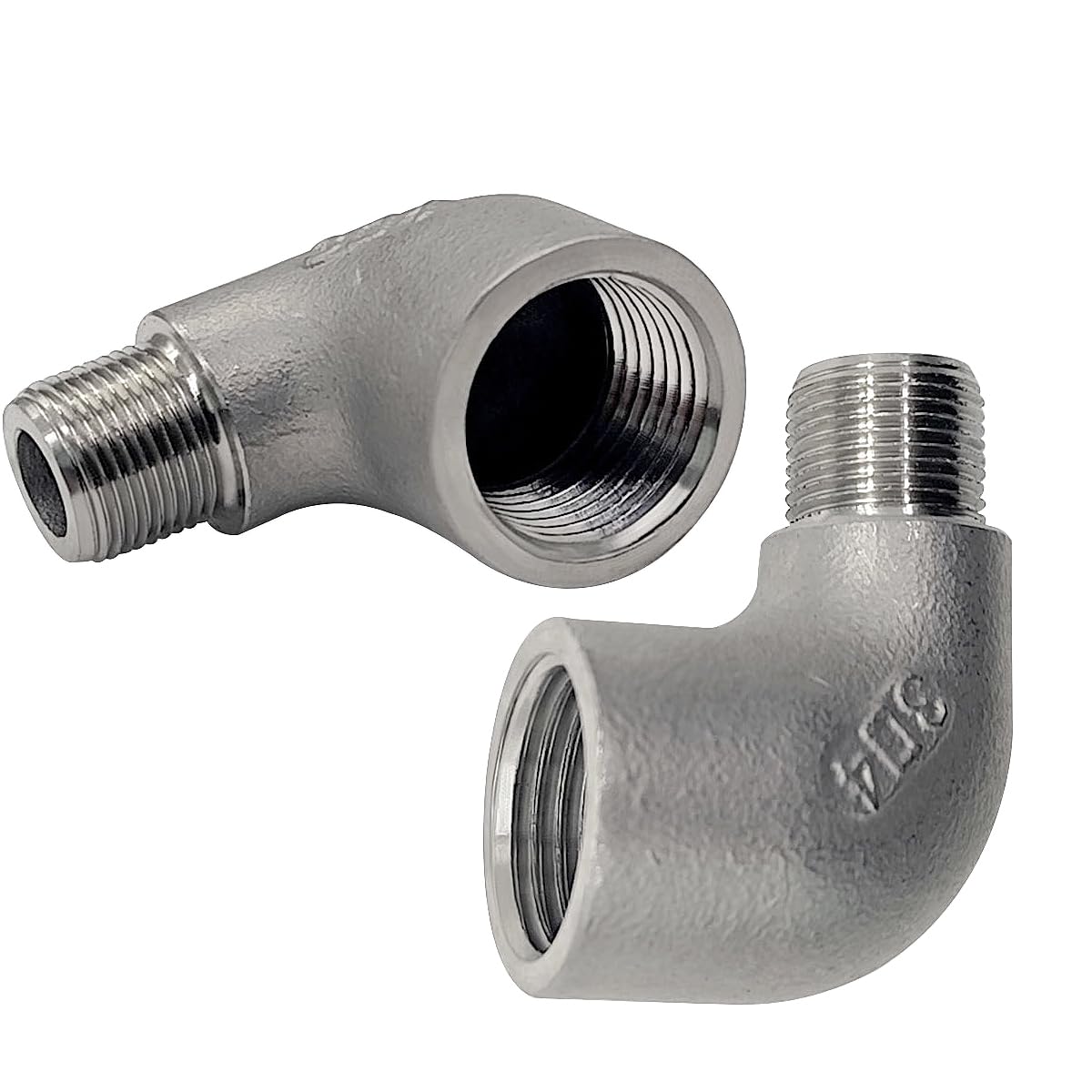 Photo 1 of Beduan Stainless Steel Water Line Adapter 1/2 BSP Female to 3/8 Comp Male 90 Degree Elbow Reducer Hose Pipe Compression Fitting Home Supply Hose, Stop Valve Adapter, Pipe Connector (Pack of 2)