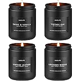 Scented Candles Set | Men Candles Gift Set, Candles for Him, Men Scented Candles for Home - 4 Pack Men Candle Gifts Scents of