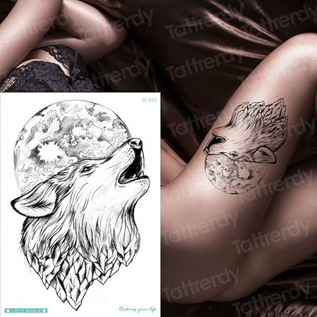 Tzxdbh 3pcs Wolf Autocollant De Tatouage Imperméable Mme