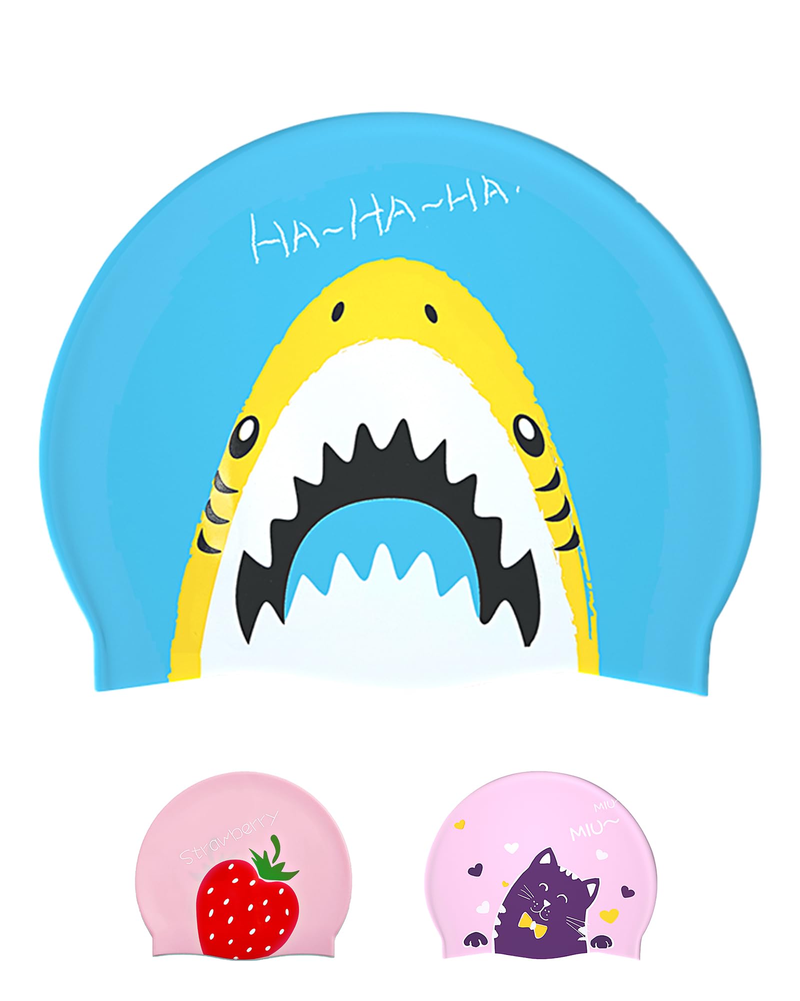 Swimming Cap Kids 6-14 - Swim Hat for Kids 6-14 Years Silicone & Waterproof