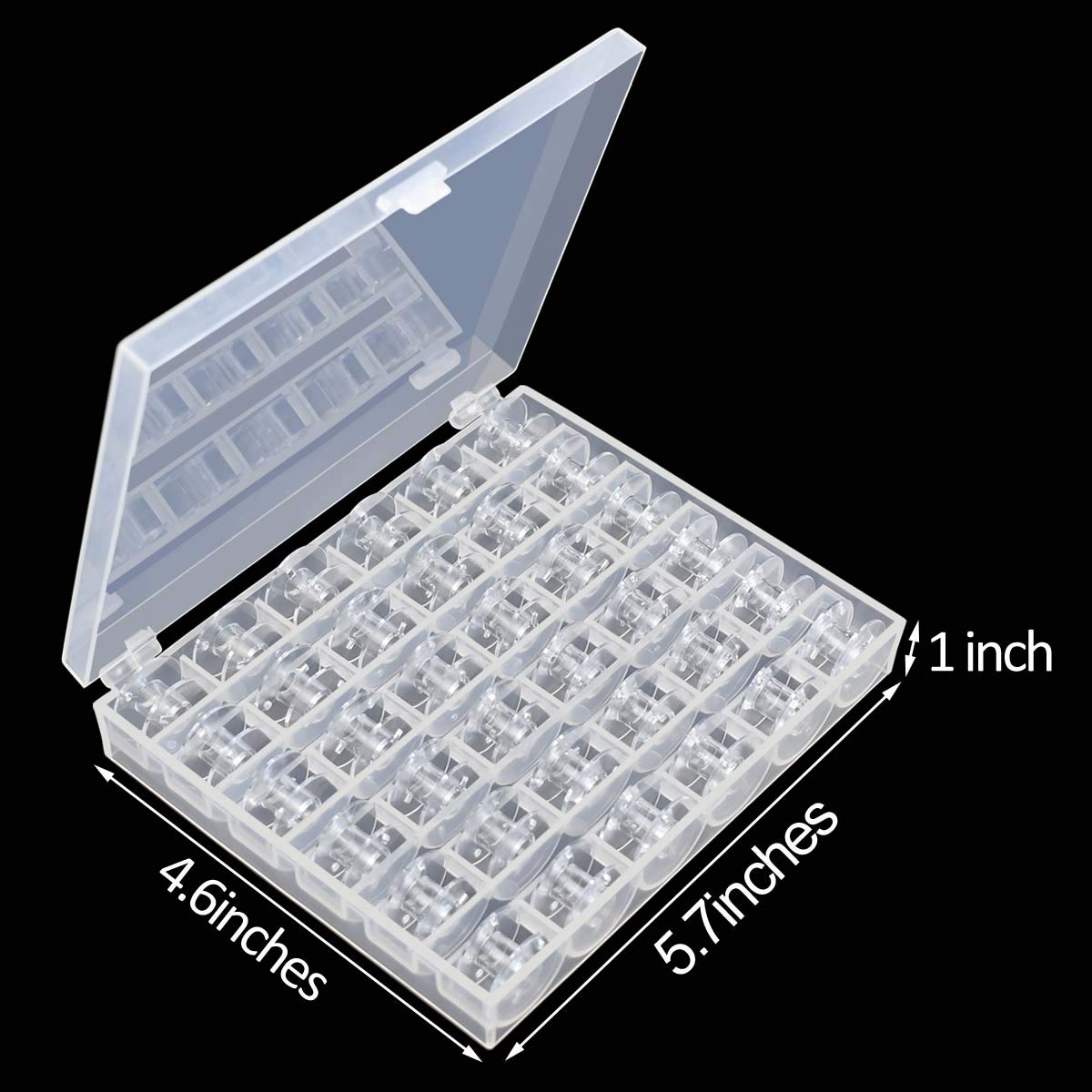 36 Pcs Transparent Plastic Sewing Machine Bobbins with Case for Janome Brother Singer Babylock Sewing Machine Class 15 Bobbins Spools with Storage Box for Juki Pfaff Elna Machine Christmas Gift