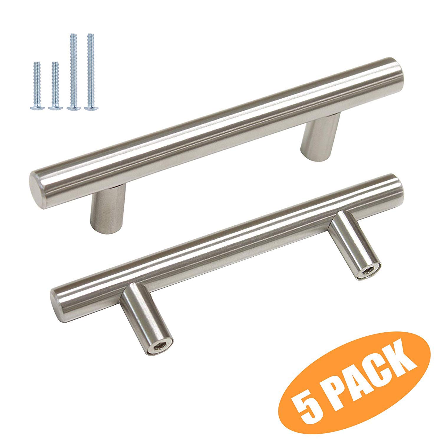 Best T Bar Cabinet Pull Brushed Stainless Nickle