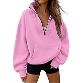 Trendy Queen Womens Sweatshirts Quarter Half Zip Pullover Hoodies Fall Fashion 2026 Winter Fleece Jackets Sweaters